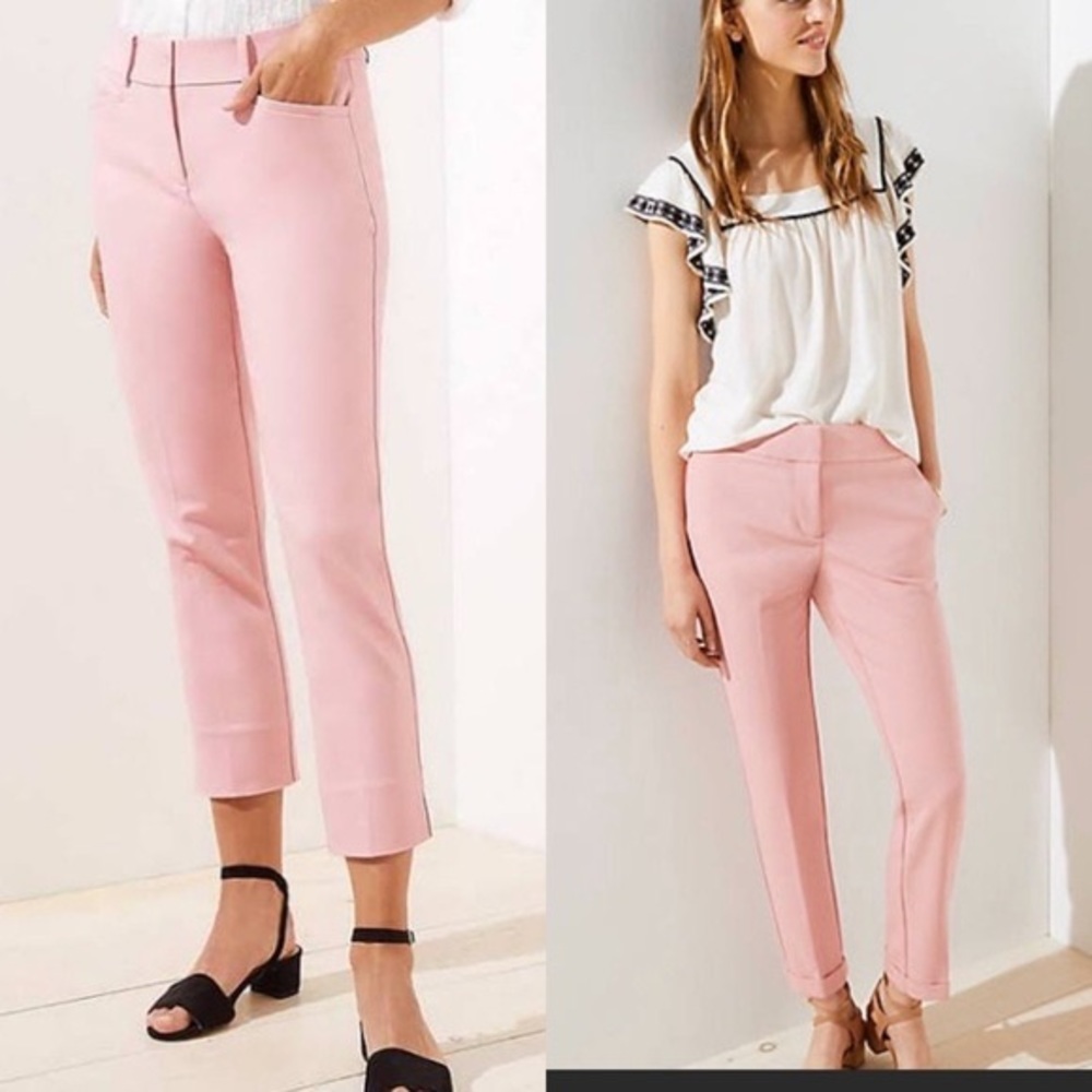 LOFT Pink High-Waist Riviera Pant in Marisa Fit